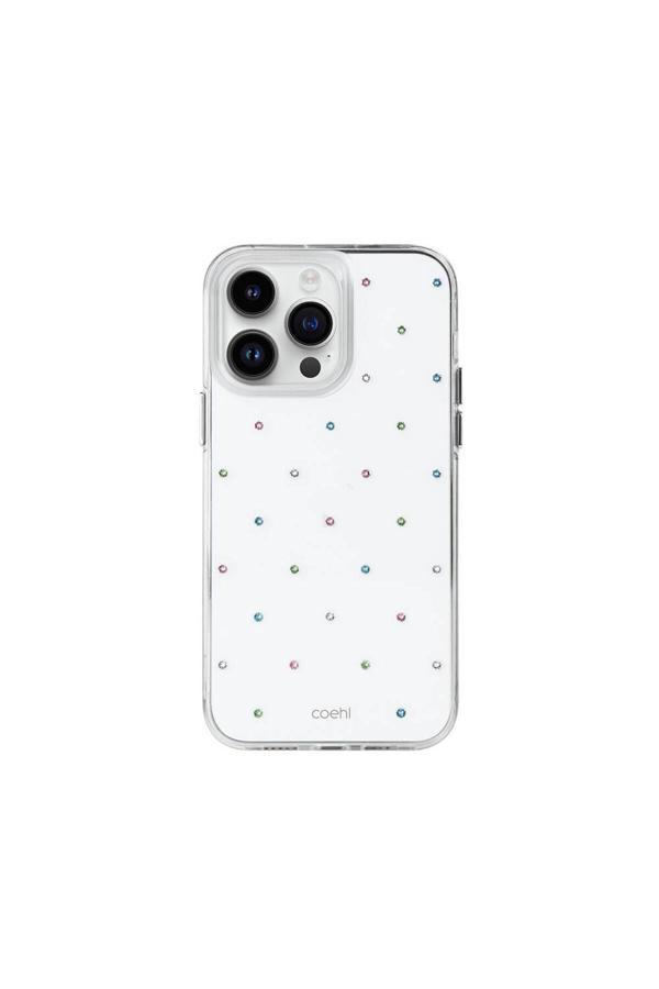 Coehl İphone 14 Pro Uyumlu Kılıf Tektaş Desenli Solitaire Kılıf Şeffaf - Image 1