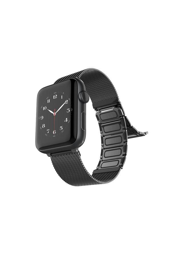 Raptic Watch 38Mm Uyumlu Magnetik Metal Hasır Kordon Raptic Classic Plus Serisi Siyah - Image 1