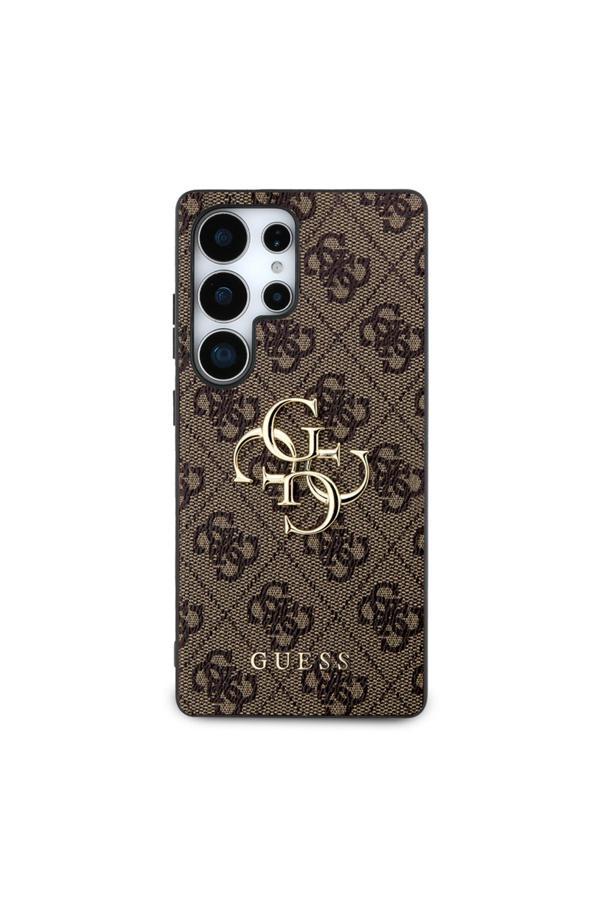 Guess Galaxy S25 Ultra Uyumlu Kılıf Lisanslı Pu Deri 4G Desenli Metal Büyük 4G Ve Logolu Kapak - Image 1