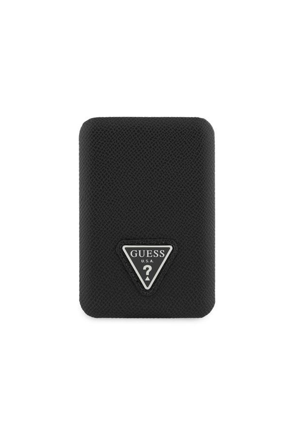 Guess Lisanslı Powerbank Led Işık Göstergeli Pu Deri Üçgen Logolu 5000Mah 15W Siyah - Image 1