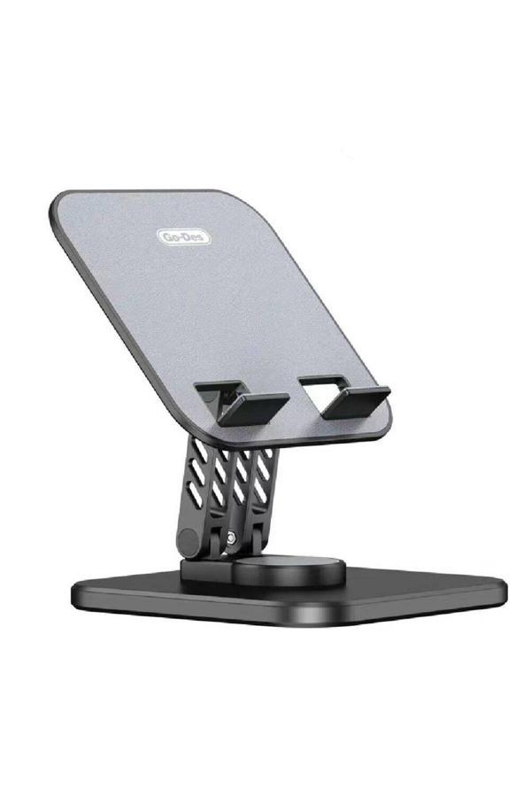 Go-Des Metal Telefon Ve Tablet Standı Go Des Gd-Hd776 Taşınabilir Katlanabilir 360 Dönebilen Siyah - Image 1