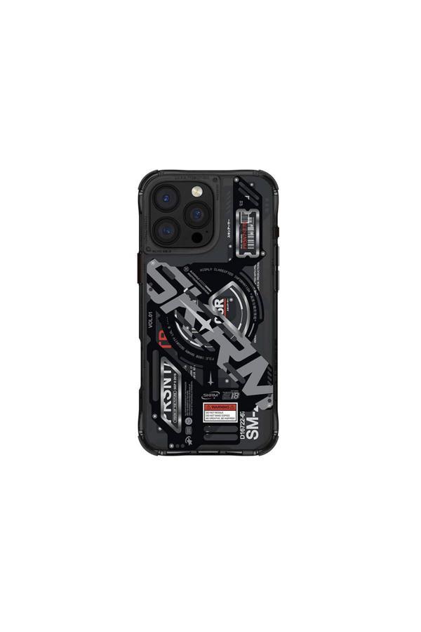 Skinarma İphone 16 Pro Uyumlu Kılıf Magsafe Şarj Özellikli Katmanlı Makine Temalı Ekho Kapak Siyah - Image 1
