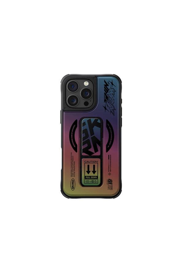 Skinarma İphone 16 Pro Max Kılıf Magsafe Holografik Tasarımlı Standlı Deri Görünüm Kira Kobai Renkli - Image 1