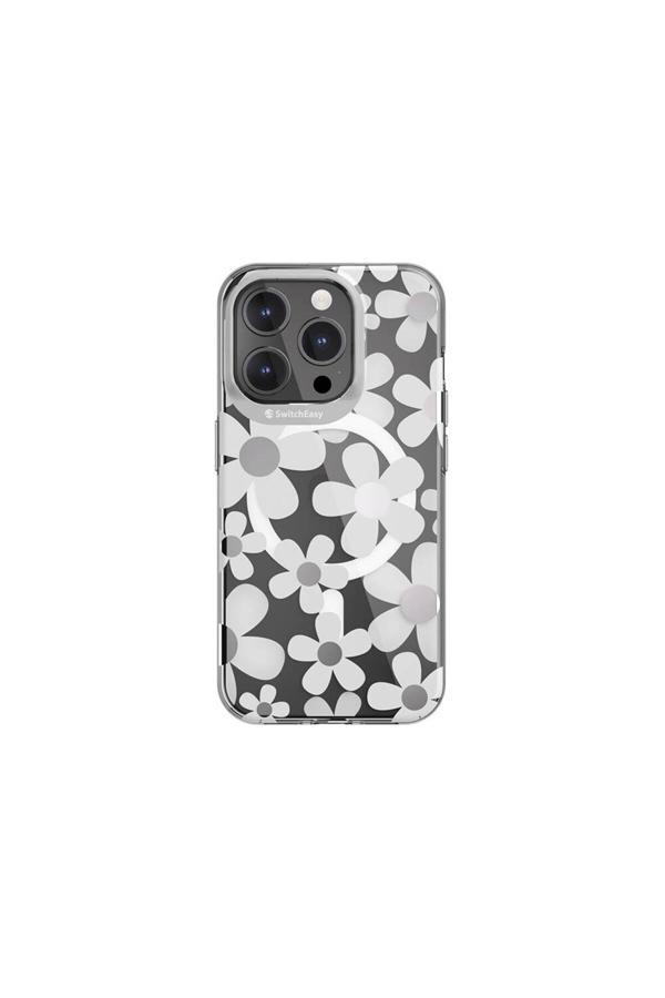 Switcheasy İphone 15 Pro Uyumlu Kılıf Magsafe Özellikli Çift Imd Baskılı Lisanslı Switcheasy Artist-M Fleur Gri - Image 1