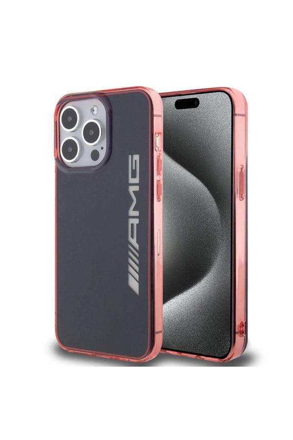 Amg İphone 15 Pro Max Kılıf Lisanslı Çift Uyumlu Şeffaf Büyük Logo Kapak Siyah - Image 1