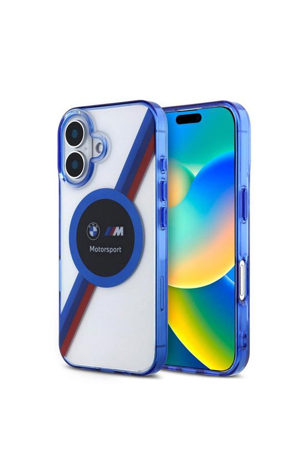 Bmw İphone 16 Uyumlu Kılıf Lisanslı M Logolu Üç Renk Çizgili Motorsport Circle Şeffaf - Image 1