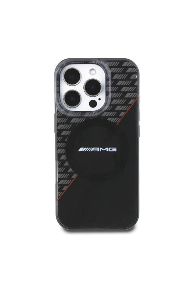 Amg İphone 16 Pro Uyumlu Kılıf Lisanslı Çift Katmanlı Kırmızı Çapraz Çizgili Siyah-Kırmızı - Image 1