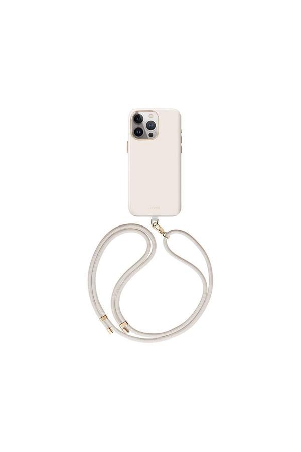 Coehl İphone 15 Pro Uyumlu Kılıf Magsafe Şarj Özellikli Soft Yüzey Askı Ipli Creme Kılıf Krem - Image 1