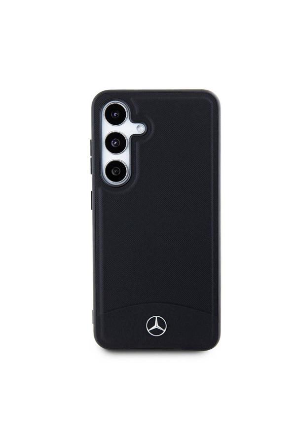 Mercedes Benz Galaxy S24 Uyumlu Kılıf Lisanslı Magsafe Şarj Özellikli Deri Dokumalı Sade Kapak Siyah - Image 1