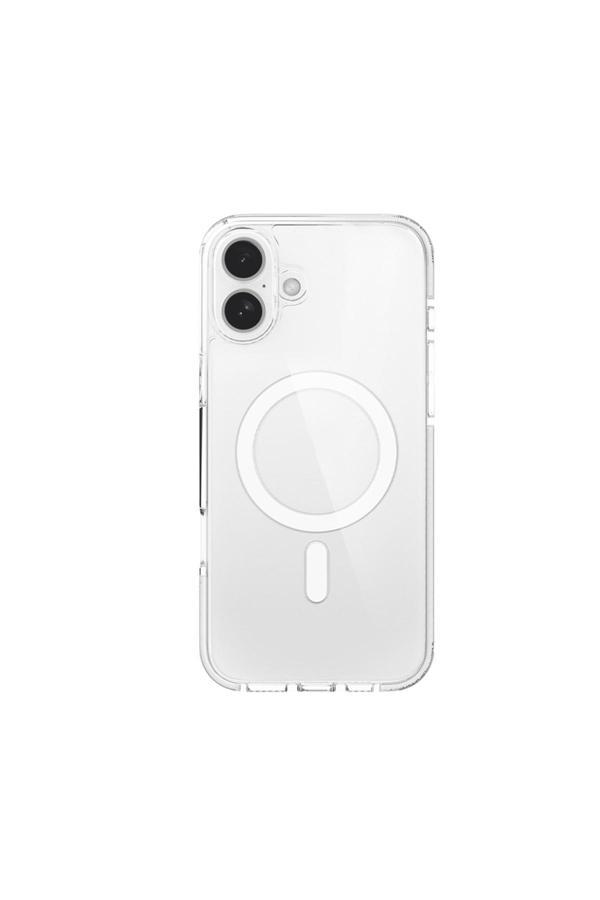 Raptic İphone 16 Uyumlu  Kılıf Magsafe Şarj Özellikli Airbag Tasarımlı Clear Serisi Şeffaf Kapak Beyaz - Image 1