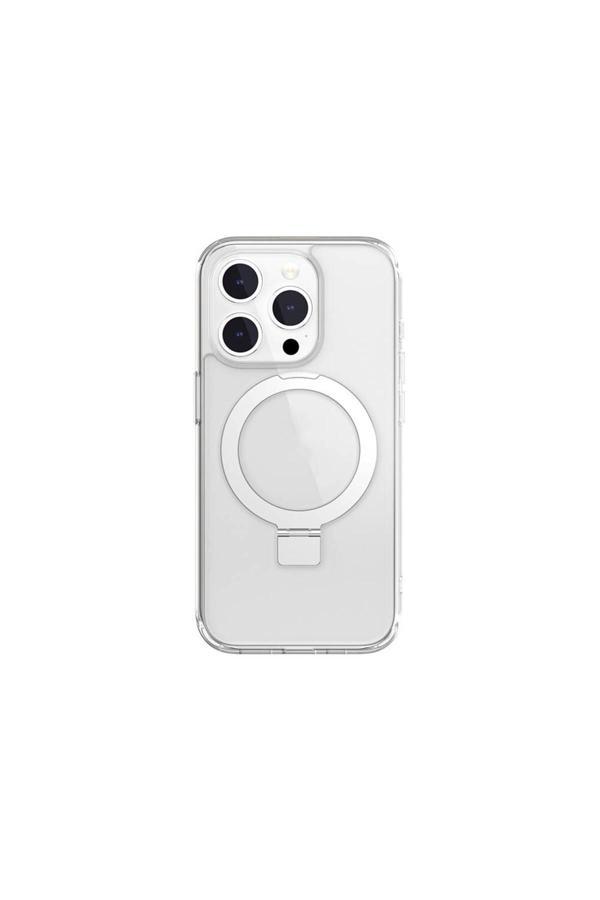 Switcheasy İphone 15 Pro Uyumlu Kılıf Magsafe Özellikli Yüzük Standlı Lisanslı Switcheasy Magstand-M Şeffaf - Image 1