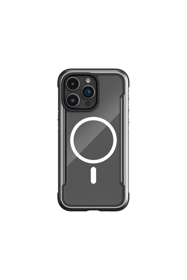Raptic İphone 15 Pro  Kılıf Magsafe Uyumlu Airbagli Raptic Shield Serisi Şeffaf Arka Yüzey Kapak Siyah - Image 1