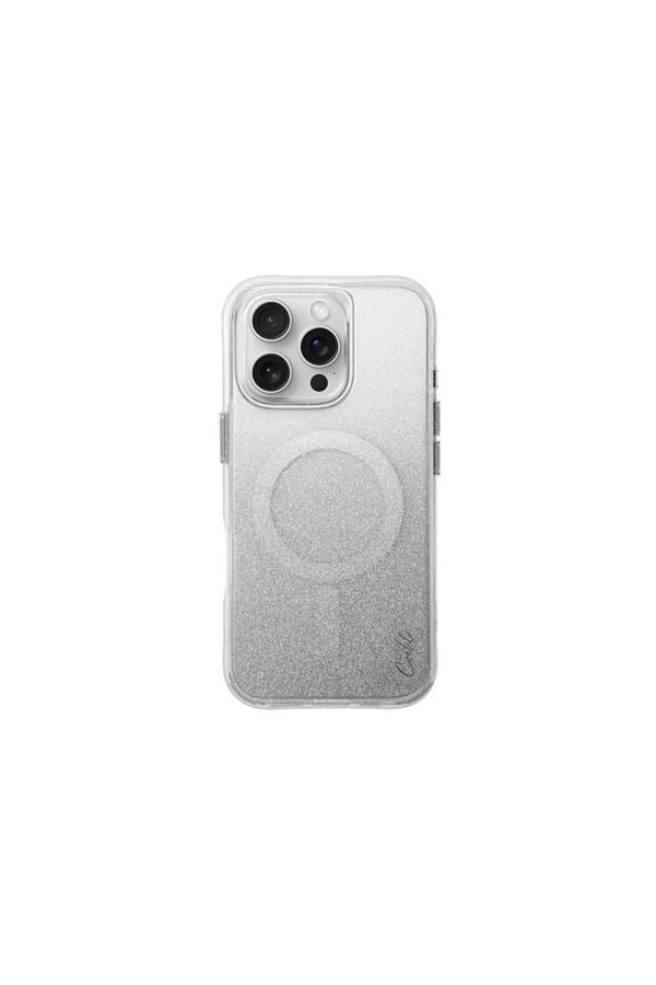 Coehl İphone 16 Pro Uyumlu Kılıf Magsafe Şarj Özellikli Simli Arka Yüzey Lumino Gümüş Kılıf - Image 1