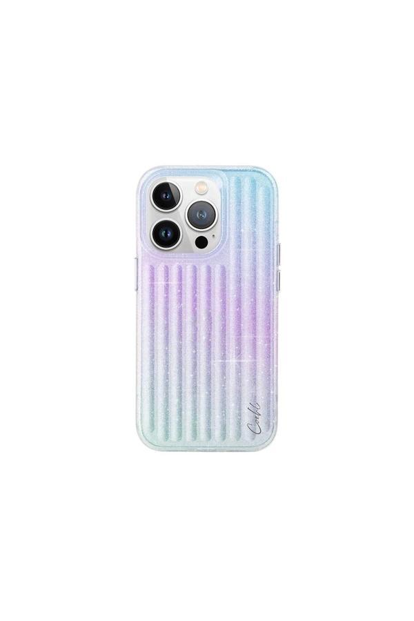 Coehl İphone 15 Pro Uyumlu Kılıf Parlayan Arka Yüzey Linear Kılıf Mor - Image 1