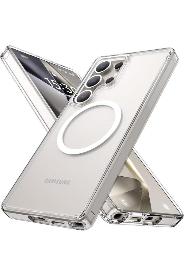 Raptic Galaxy S25 Ultra Kılıf Magsafe Uyumlu Crystal Magsafe Serisi Sararmayan Şeffaf Kapak Şeffaf - Image 1