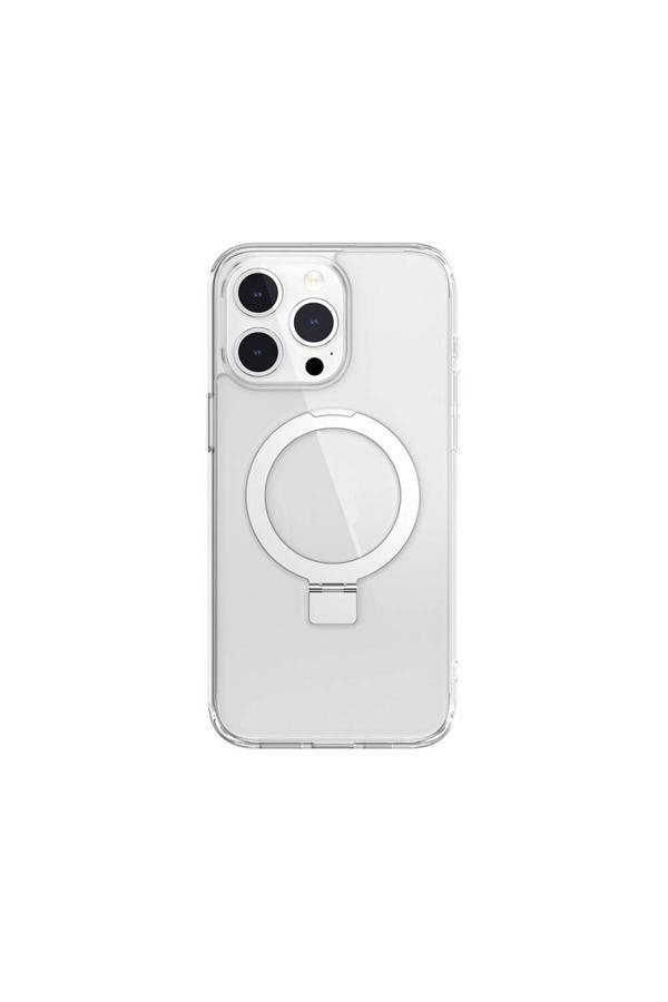 Switcheasy İphone 15 Pro Max Uyumlu Kılıf Magsafe Özellikli Yüzük Standlı Lisanslı Zore Magstand-M Şeffaf - Image 1