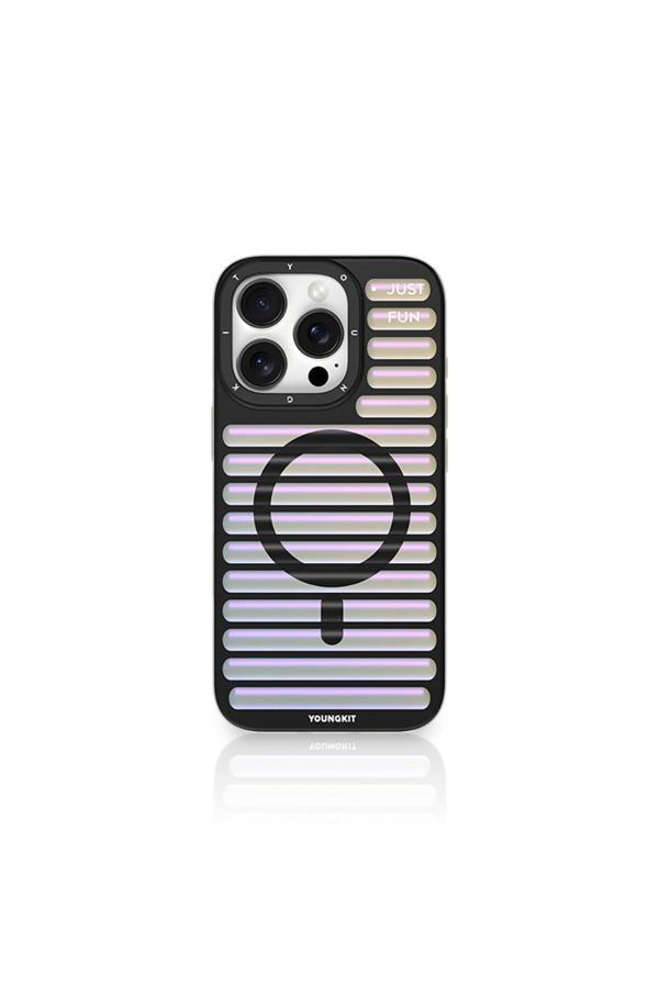 Youngkit İphone 16 Pro Max Kılıf Magsafe Şarj Özellikli Youngkit Geek Serisi Kapak Siyah - Image 1