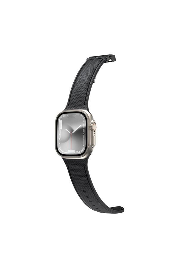 Amazingthing Watch 7 41Mm Amazingthing Titan Swift Deri Dokulu Silikon Kordon Siyah - Image 1
