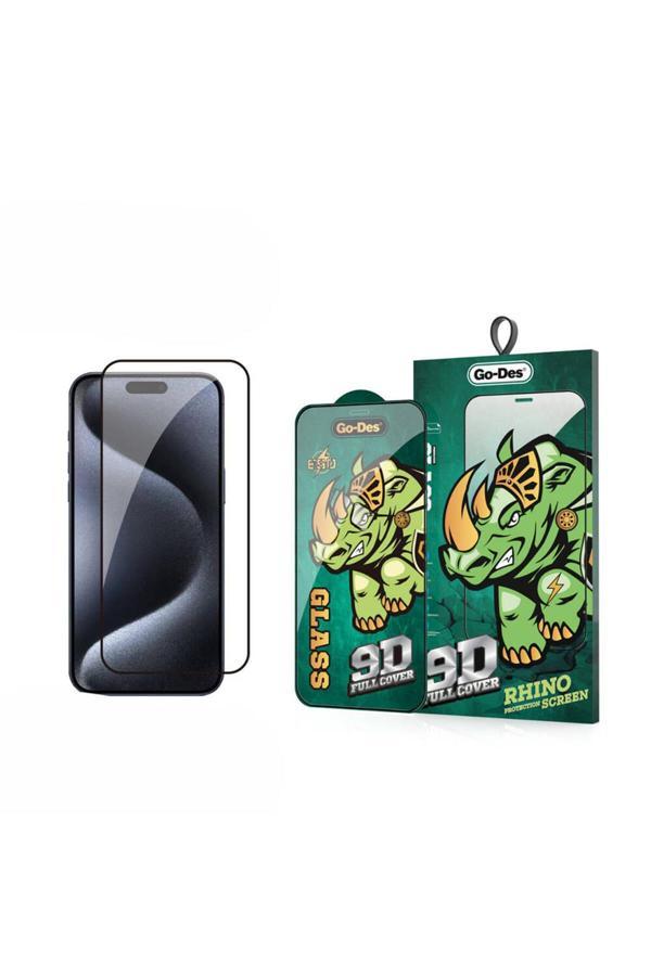 Go-Des İphone 16 Pro Uyumlu Go Des 9D Tam Kaplayan Temperli Cam Ekran Koruyucu - Image 1
