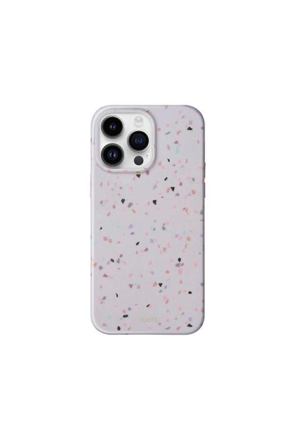Coehl İphone 14 Pro Uyumlu Kılıf Mozaik Desenli Terrazzo Kılıf Gri - Image 1