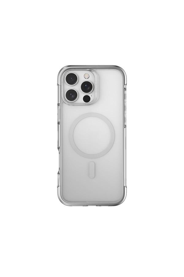 Raptic İphone 16 Pro Kılıf Magsafeli Air Serisi Airbag Tasarımlı Metal Köşelikli Şeffaf Kapak Gümüş - Image 1