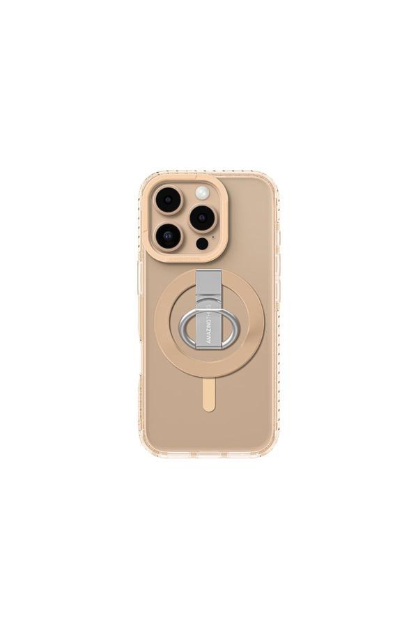 Amazingthing İphone 16 Pro Kılıf Magsafe Özellikli Yüzük Standlı Titan Pro Serisi Kapak Rose Gold - Image 1