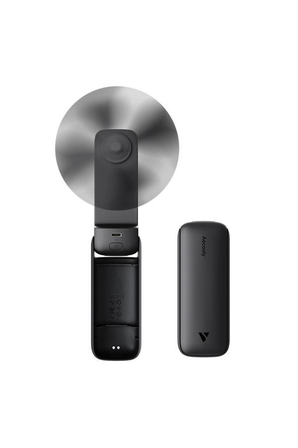 Aecooly Pf01 Katlanabilen Kompakt 3 Kademeli Portatif Soğutucu El Fanı Siyah - Image 1