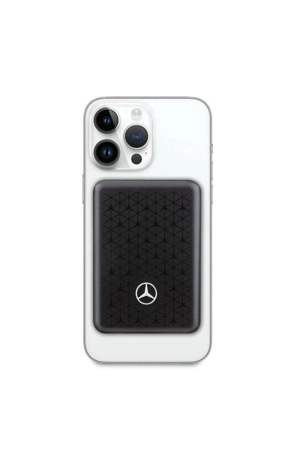 Mercedes Benz Lisanslı Powerbank 3000 Mah Led Işıklı Göstergeli Magsafe Magnetik Siyah - Image 1