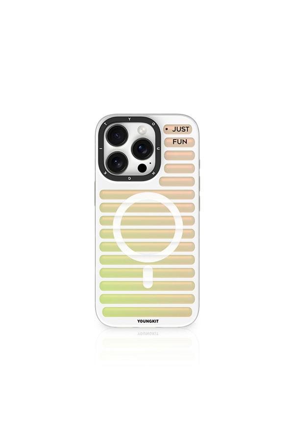 Youngkit İphone 16 Pro Max Kılıf Magsafe Şarj Özellikli Youngkit Geek Serisi Kapak Beyaz - Image 1