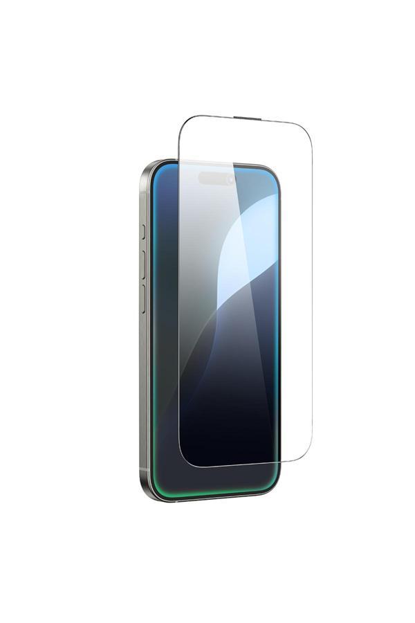 Amazingthing İphone 16 Plus Titan Şeffaf Hd Görünümlü Temperli Cam Ekran Koruyucu Siyah - Image 1