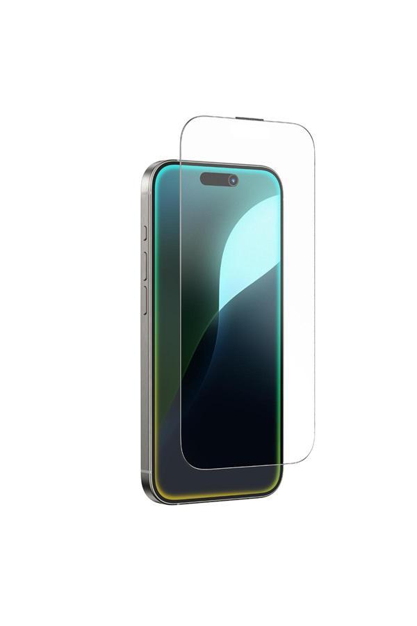 Amazingthing İphone 16 Plus Titan Mat Parmak İzi Bırakmayan Temperli Cam Ekran Koruyucu Siyah - Image 1