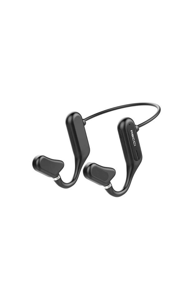 Recci Rep-W27 Flutter Serisi Suya Dayanıklı Kulak Dışı Sporcu Bluetooth Kulaklık Siyah - Image 1