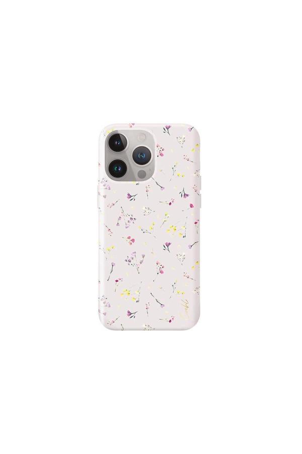 Coehl İphone 15 Pro Uyumlu Kılıf Mini Çayır Çiçekleri Desenli Prairie Kılıf Pembe Açık - Image 1