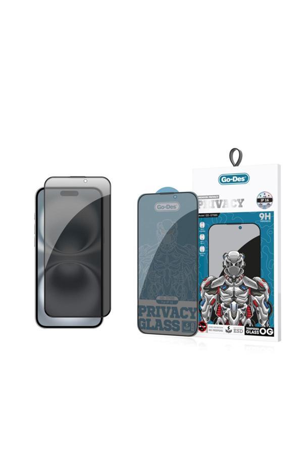 Go-Des İphone 16 Uyumlu Go Des 9D Full Cover Privacy Hayalet Cam Ekran Koruyucu - Image 1