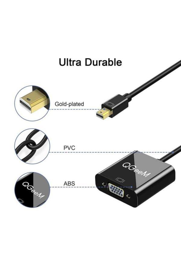 Qgeem Qg-Hd17 Mini Display Port To Vga Dönüştürücü - Image 1