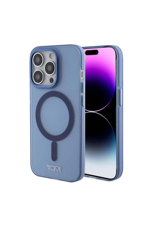 Tumı İphone 15 Pro Uyumlu Kılıf Tumı Lisanslı Magsafe Şarj Özellikli Buzlu Mat Kapak Mavi - Image 1