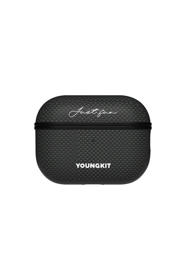 Youngkit Airpods Pro 2.Nesil Kılıf Magsafe Uyumlu Aramid Fiber Youngkit 1500D Kevlar Extreme Wing Seri Siyah - Image 1