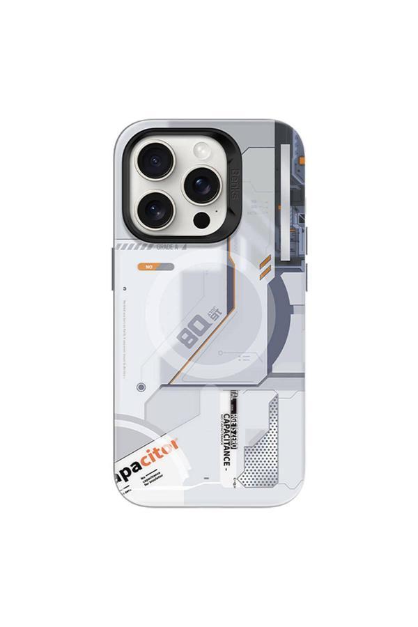Benks İphone 15 Pro Max Uyumlu Kılıf Magsafe Özellikli Mekanik Tasarımlı Perspective Serisi Beyaz - Image 1