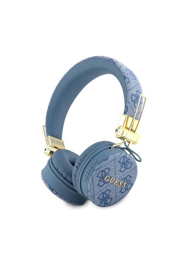 Guess Kulak Üstü Bluetooth Kulaklık Lisanslı Pu Deri Ayarlanabilir Tasarım Mavi - Image 1
