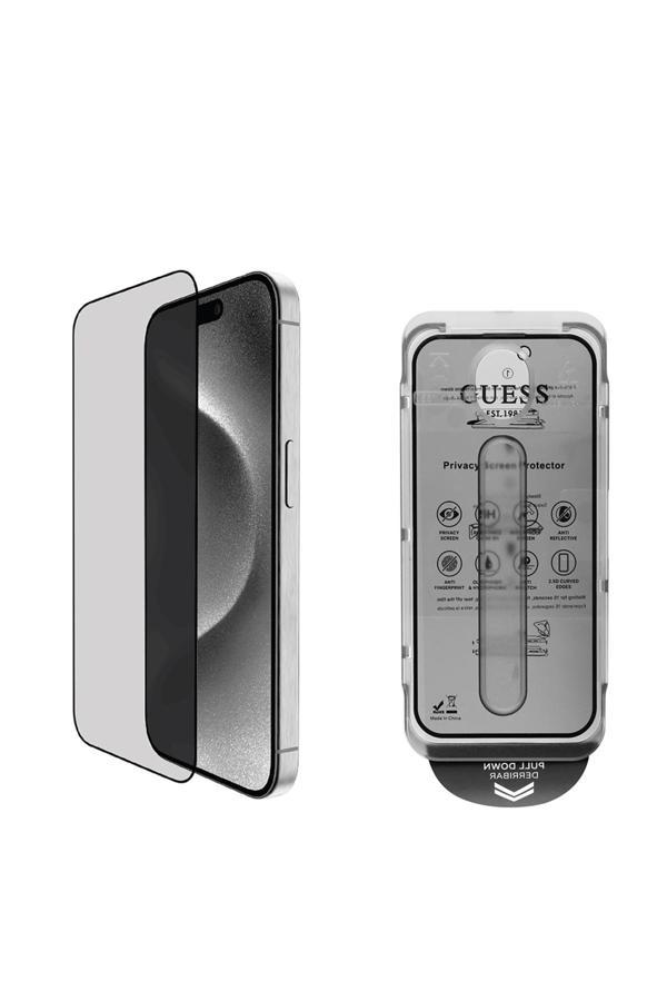 Guess İphone 16 Pro Guess Lisanslı Hayalet Privacy Ekran Koruyucu Uygulama Aparatlı Outline Serisi - Image 1