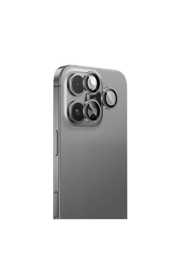 Benks İphone 16 Pro Max Uyumlu Benks Dr Safir Kamera Lens Koruyucu Gümüş - Image 1