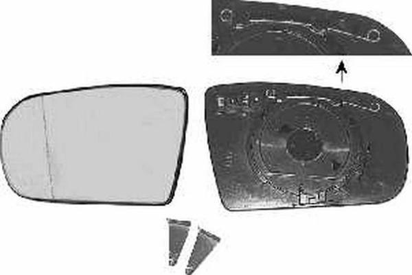 W210 Elektrikli Ayna Camı 2000-2002 Kör Noktalı Sağ Oem No:A2028100821 - Image 1