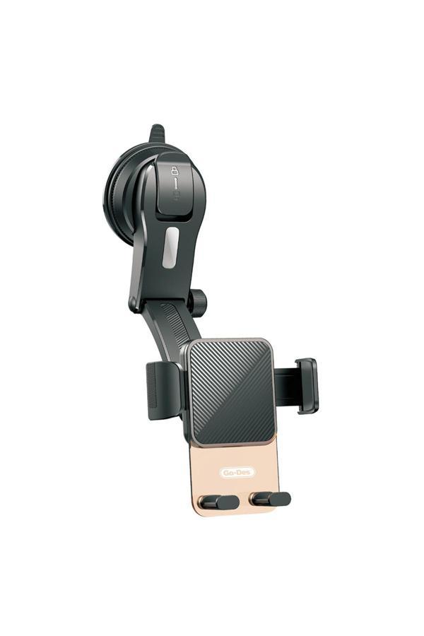 Go-Des Gd-Hd328 360 Derece Dönebilen Vakumlu Tasarım Araç İçi Telefon Tutucu Siyah - Image 1