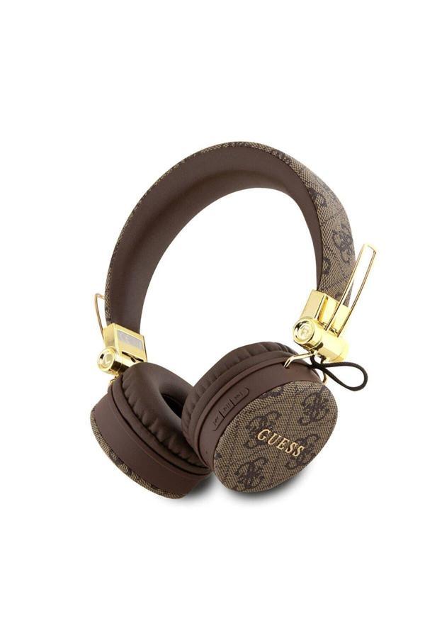 Guess Kulak Üstü Bluetooth Kulaklık Guess Lisanslı Pu Deri Ayarlanabilir Tasarım Kahverengi - Image 1