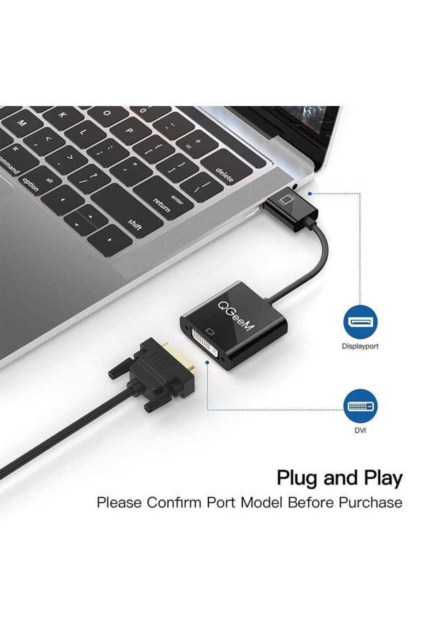 Qgeem Qg-Hd24 Dvı To Display Port Dönüştürücü Adaptör 4K 30Hz Görüntü Aktarım - Image 1