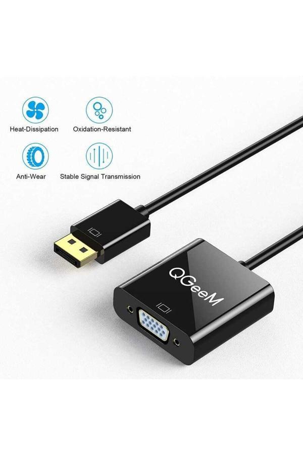 Qgeem Qg-Hd25 Vga To Display Port Dönüştürücü Adaptör 1080P Full Hd 60Hz Görüntü Aktarım - Image 1