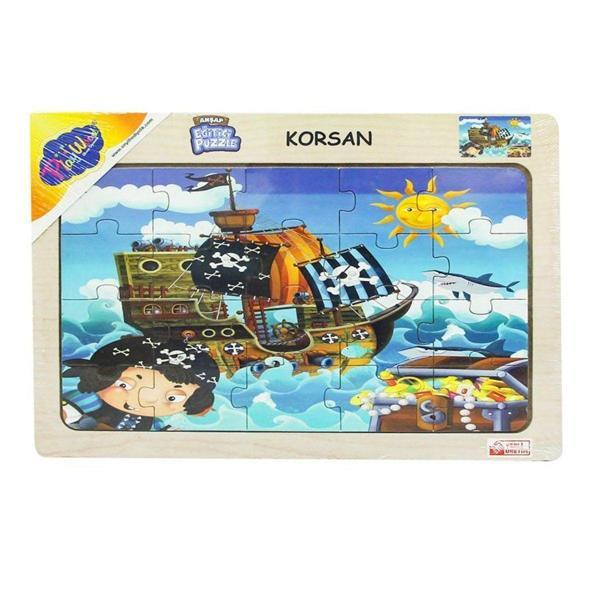 Eğitici Oyuncak 53/54/55/56 AHŞAP EĞİT.PUZZLE KORSAN Kız Erkek Çocuk Eğitici - Image 1