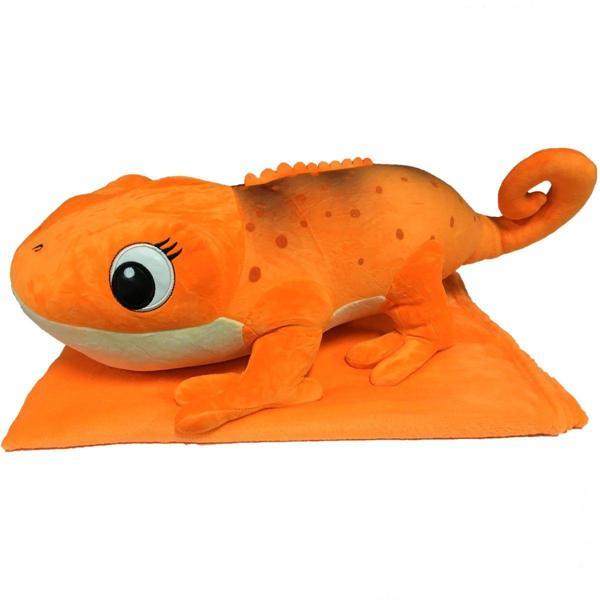 Eğitici Oyuncak Peluş Battaniyeli Yatan Bukalemun 55cm. Kız Erkek Çocuk Eğiticil - Image 1
