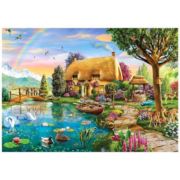 Eğitici Oyuncak KS Lakeside Cottage 2000 Parça Puzzle Kız Erkek Çocuk Eğitici - Image 1