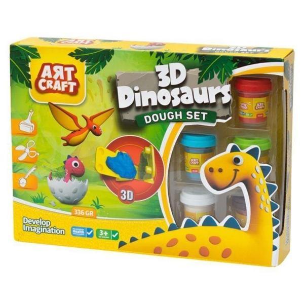 Eğitici Oyuncak Dede 3 Boyutlu Dinazor Oyun Hamuru Seti Kız Erkek Çocuk Eğiticil - Image 1